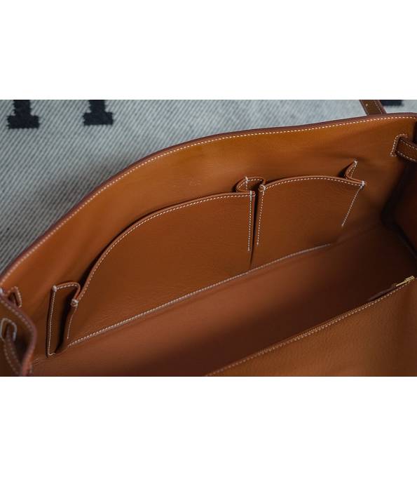 Hermes Kelly 42cm Bag Brown Original Swift Leather Golden Metal