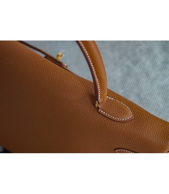 Hermes Kelly 42cm Bag Brown Original Swift Leather Golden Metal