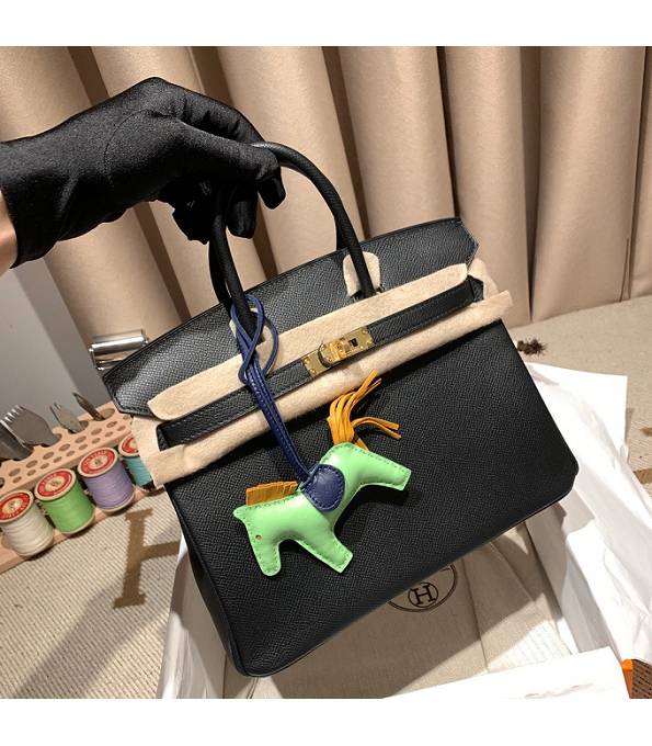 Hermes Birkin 25cm Bag Black Original Epsom Leather Golden Metal