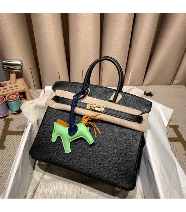 Hermes Birkin 25cm Bag Black Original Epsom Leather Golden Metal