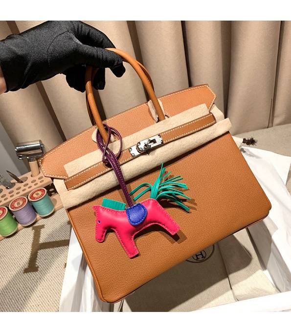 Hermes Birkin 25cm Bag Brown Original Epsom Leather Silver Metal