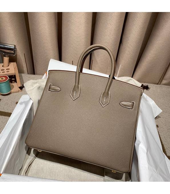 Hermes Birkin 25cm Bag Elephant Grey Original Epsom Leather Golden Metal