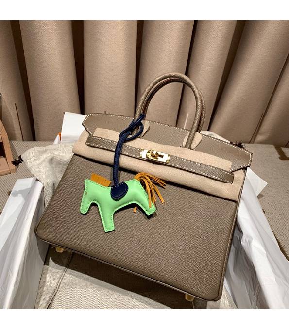 Hermes Birkin 25cm Bag Elephant Grey Original Epsom Leather Golden Metal