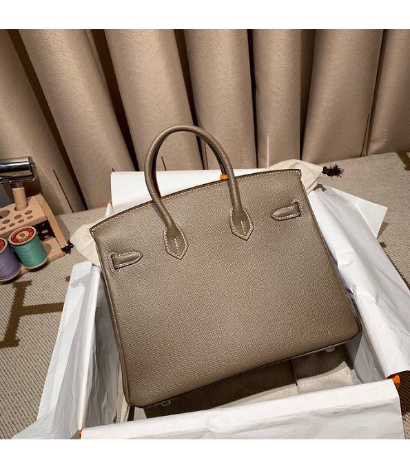 Hermes Birkin 25cm Bag Elephant Grey Original Epsom Leather Silver Metal