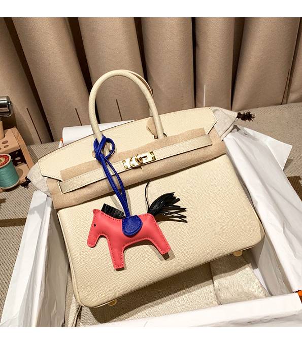 Hermes Birkin 25cm Bag White Original Epsom Leather Golden Metal