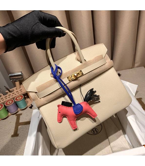 Hermes Birkin 25cm Bag White Original Epsom Leather Golden Metal