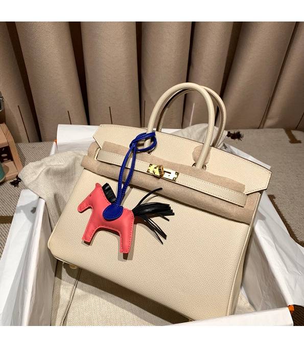 Hermes Birkin 25cm Bag White Original Epsom Leather Golden Metal
