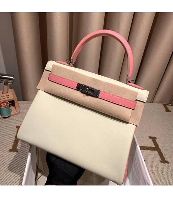 Hermes Birkin 25cm Bag White Original Swift Leather Silver Metal