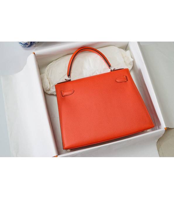 Hermes Kelly 28cm Bag Letter M Orange Original Epsom Leather Silver Metal