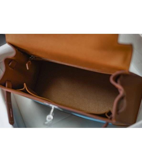 Hermes Kelly 28cm Bag Letter J Brown Original Epsom Leather Silver Metal