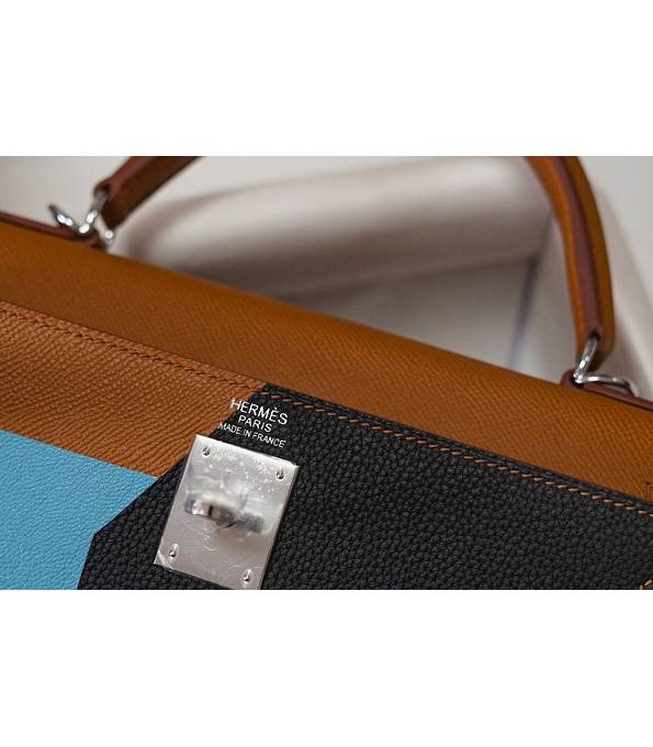 Hermes Kelly 28cm Bag Letter J Brown Original Epsom Leather Silver Metal