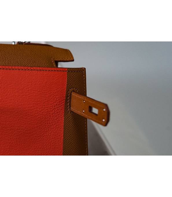 Hermes Kelly 28cm Bag Letter H Brown Original Epsom Leather Silver Metal