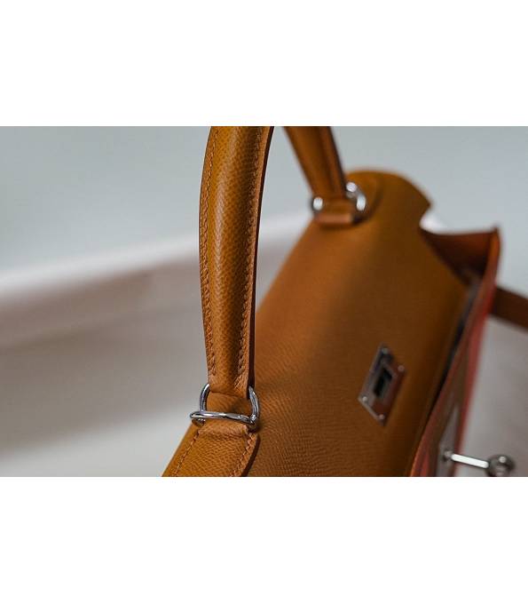 Hermes Kelly 28cm Bag Letter H Brown Original Epsom Leather Silver Metal