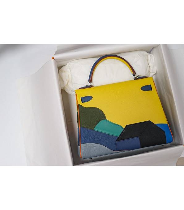 Hermes Kelly 28cm Bag Panda Colors Original Togo Leather Silver Metal