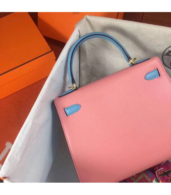 Hermes Kelly 25cm Bag Yellow/Pink Original Epsom Leather Golden Metal