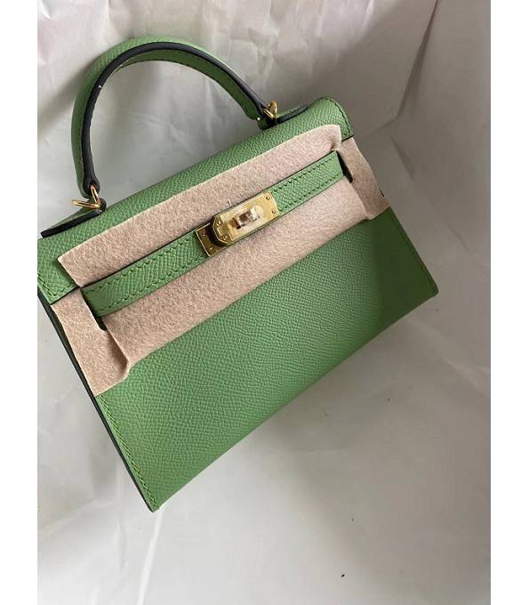 Hermes Kelly 19cm Bag Apple Green Original Epsom Leather Golden Metal