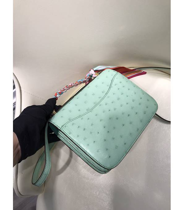 Hermes Constance 18cm Mini Bag Mint Green Real Ostrich Leather Golden Metal