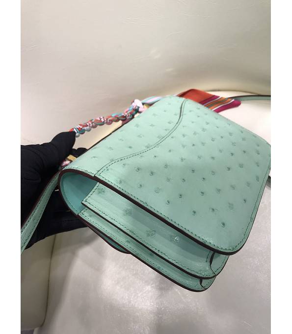 Hermes Constance 18cm Mini Bag Mint Green Real Ostrich Leather Golden Metal