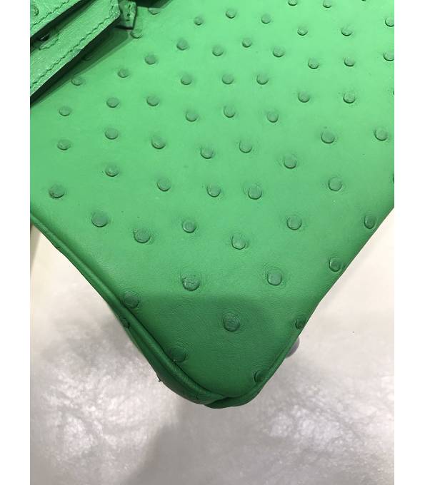 Hermes Birkin 25cm Bag Green Original Ostrich Leather Silver Metal