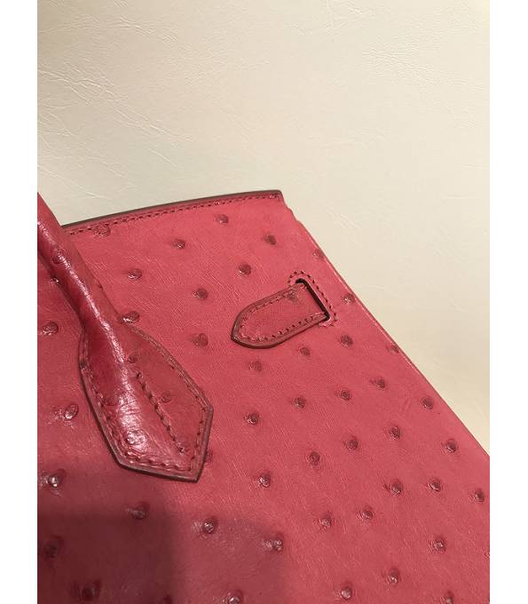 Hermes Birkin 30cm Bag Red Real Ostrich Leather Golden Metal