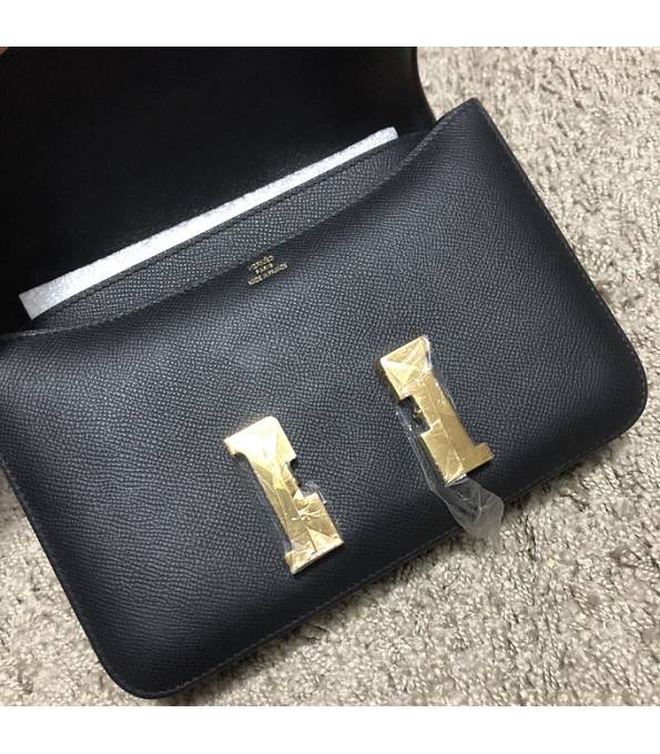 Hermes Constance 24cm Bag Black Original Epsom Leather Golden Metal