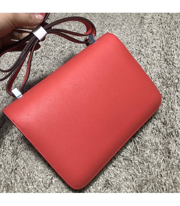 Hermes Constance 24cm Bag Red Original Epsom Leather Silver Metal