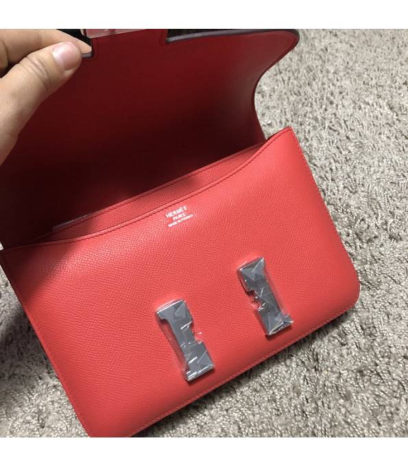 Hermes Constance 24cm Bag Red Original Epsom Leather Silver Metal