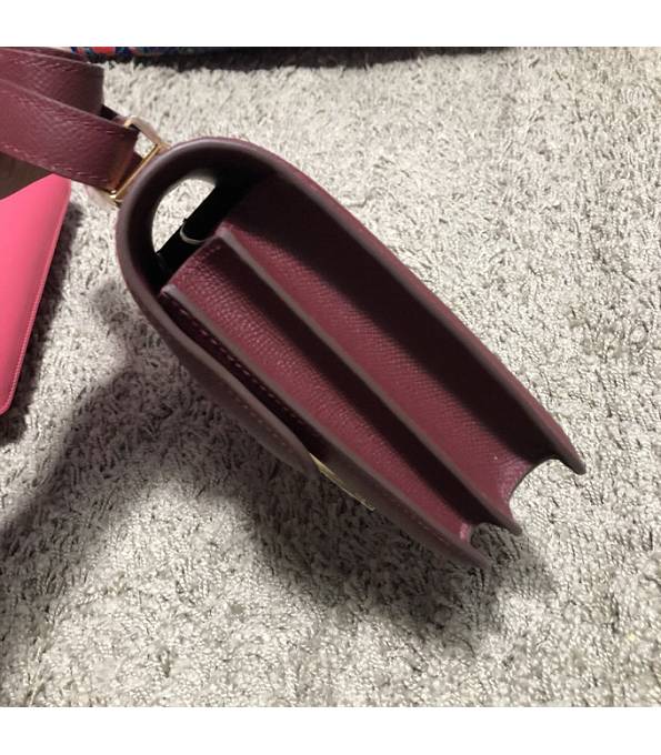 Hermes Constance 24cm Bag Wine Red Original Epsom Leather Golden Metal