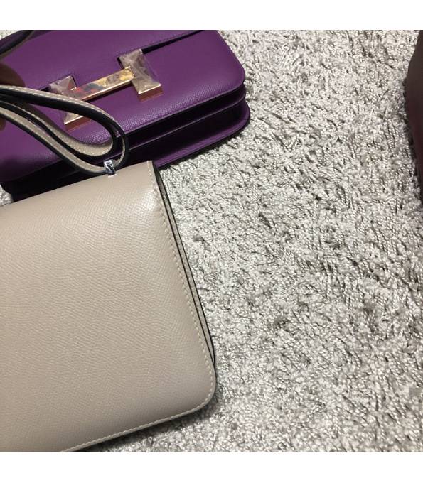 Hermes Constance 24cm Bag Apricot Original Epsom Leather Silver Metal