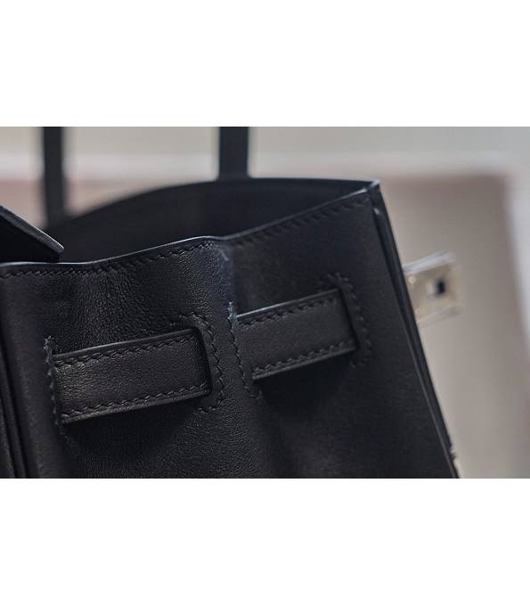 Hermes Birkin 30cm Bag Belt Print Canvas With Black Swift Leather Silver Metal