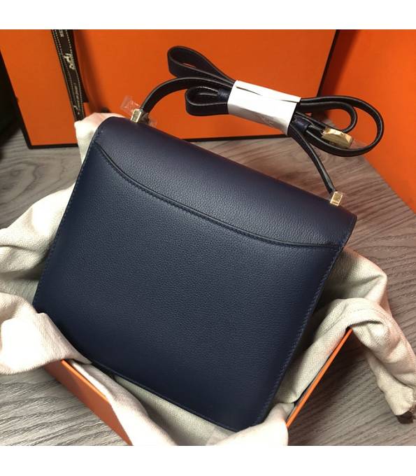 Hermes 2002 20cm Bbag Dark Blue Original Calfskin Leather Golden Metal