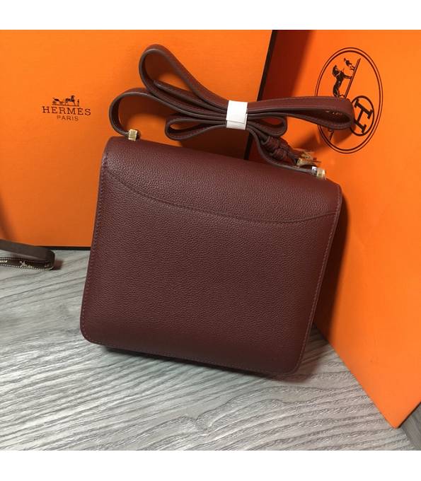 Hermes 2002 20cm Bbag Wine Red Original Calfskin Leather Golden Metal