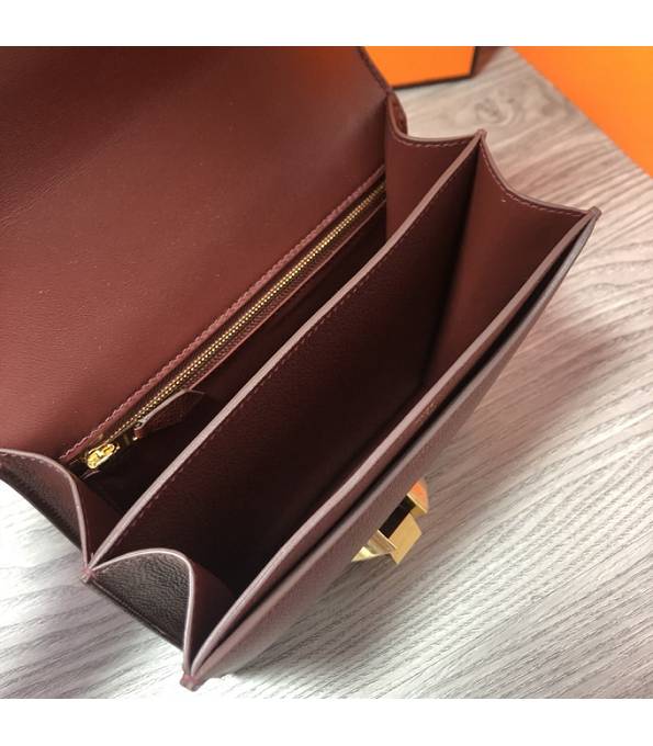 Hermes 2002 20cm Bbag Wine Red Original Calfskin Leather Golden Metal