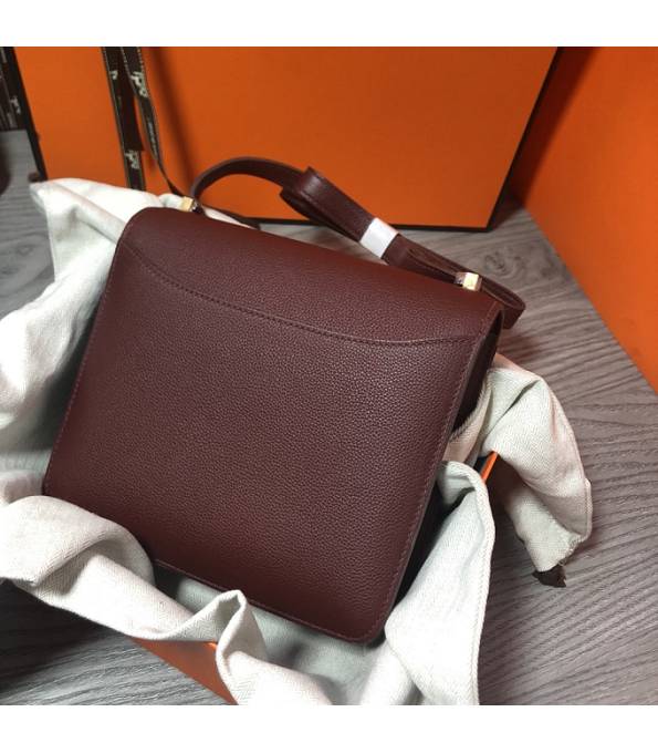 Hermes 2002 20cm Bbag Wine Red Original Calfskin Leather Golden Metal