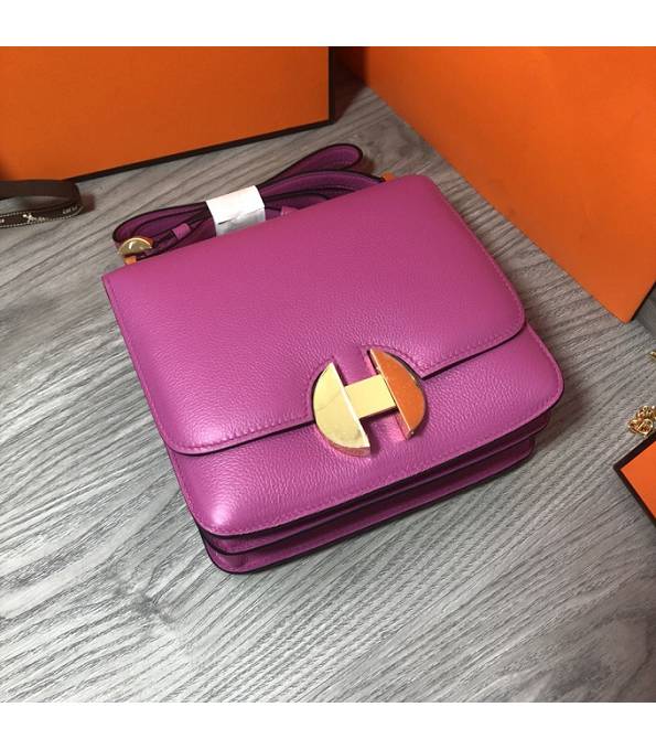 Hermes 2002 20cm Bbag Fuchsia Original Calfskin Leather Golden Metal