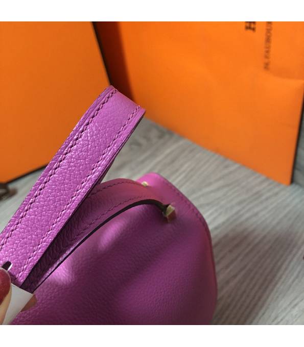 Hermes 2002 20cm Bbag Fuchsia Original Calfskin Leather Golden Metal