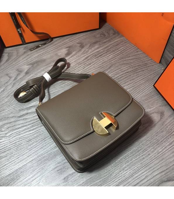 Hermes 2002 20cm Bbag Elephant Grey Original Calfskin Leather Golden Metal