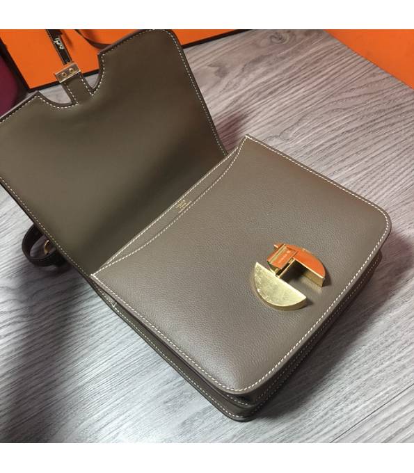 Hermes 2002 20cm Bbag Elephant Grey Original Calfskin Leather Golden Metal