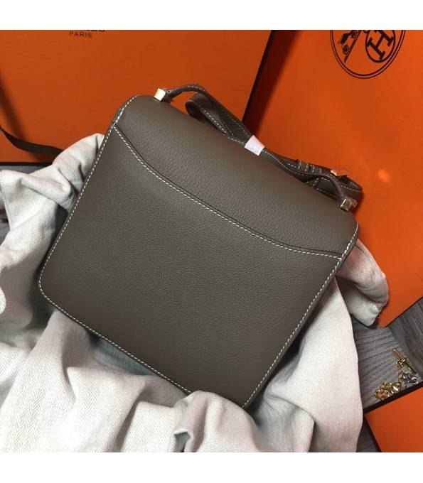 Hermes 2002 20cm Bbag Elephant Grey Original Calfskin Leather Golden Metal