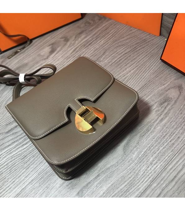 Hermes 2002 20cm Bbag Elephant Grey Original Calfskin Leather Golden Metal