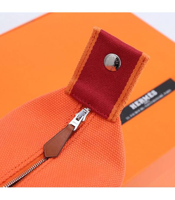 Hermes Trousse Bride Orange Original Canvas 21cm Handle Bag