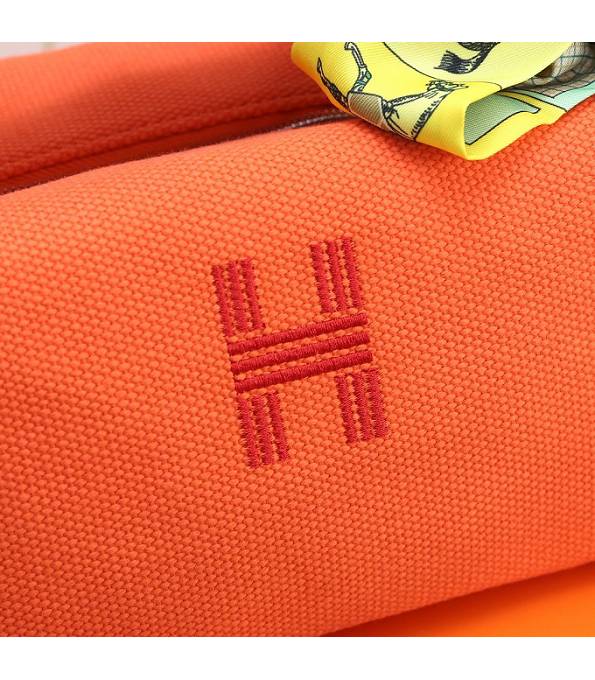 Hermes Trousse Bride Orange Original Canvas 21cm Handle Bag
