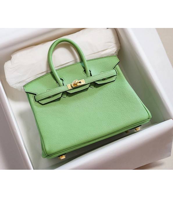 Hermes Birkin 25cm Bag Apple Green Original Togo Leather Golden Metal