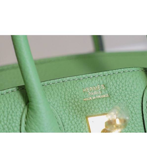 Hermes Birkin 25cm Bag Apple Green Original Togo Leather Golden Metal