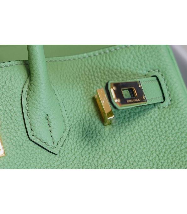 Hermes Birkin 25cm Bag Apple Green Original Togo Leather Golden Metal
