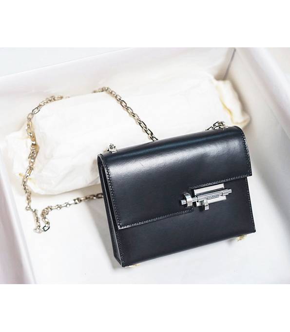 Hermes Verrou Chaine Mini Bag Black Original Box Leather Silver Metal