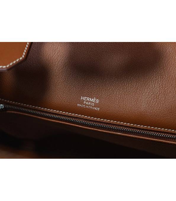 Hermes Birkin 35cm Bag Blue Canvas With Brown Original Leather Golden Metal