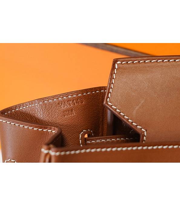 Hermes Birkin 35cm Bag Blue Canvas With Brown Original Leather Golden Metal