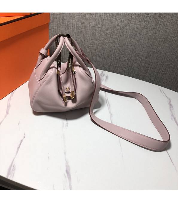 Hermes Mini Lindy 18cm Bag Nude Pink Original Swift Leather Golden Metal