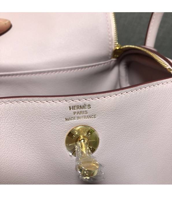 Hermes Mini Lindy 18cm Bag Nude Pink Original Swift Leather Golden Metal